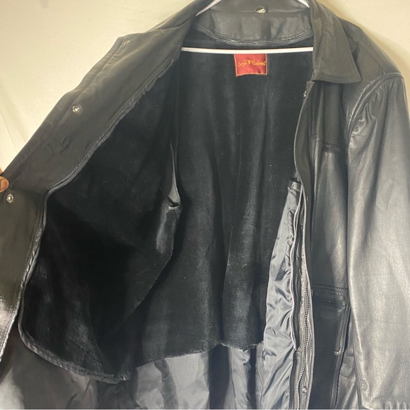 Sergio valente black leather jacket size 2XL (b56) - Picture 4 of 8
